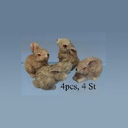 4 lapins en résine (diverses positions)