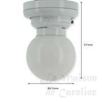 2289-bis plafonnier led globe blanc