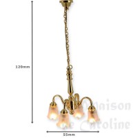 2476-bis lustre 12v clip antique 4 tulipes