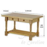 27360-bis table de cuisine av tiroirs chene clair