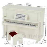 27521-bis piano droit avec tabouret blanc