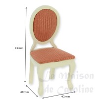 30591-bis chaise louis xv ivoire, tissu rose