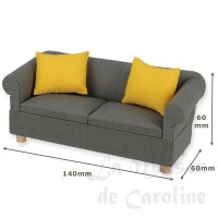 31000-bis sofa gris + 2 coussins jaune