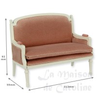 31161-bis sofa louis xvi ivoire, velours rose