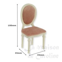 31181-bis chaise louis xvi ivoire, velours rose