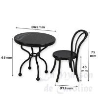 330108-bis table bistrot marbre noir avec 2 chaises noires