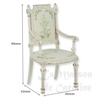 377622-bis chaise avec accoudoirs louis xvi ivoire fleurs