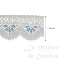 636810bis rideau dentelle bleue et blanche