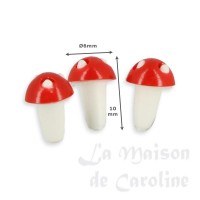 70900-bis 3 champignons rouge a pois blanc