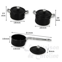 720301-bis set 3 casseroles noires