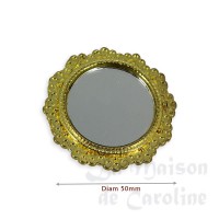 73140bis miroir rond metal dore moulures