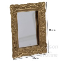 75197-bis cadre resine dore avec miroir