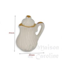 75217bis cafetiere en porcelaine blanche dore