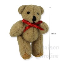 78320-bis ours brun articule noeud rouge