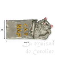 864-biq miniature etain: chat sac