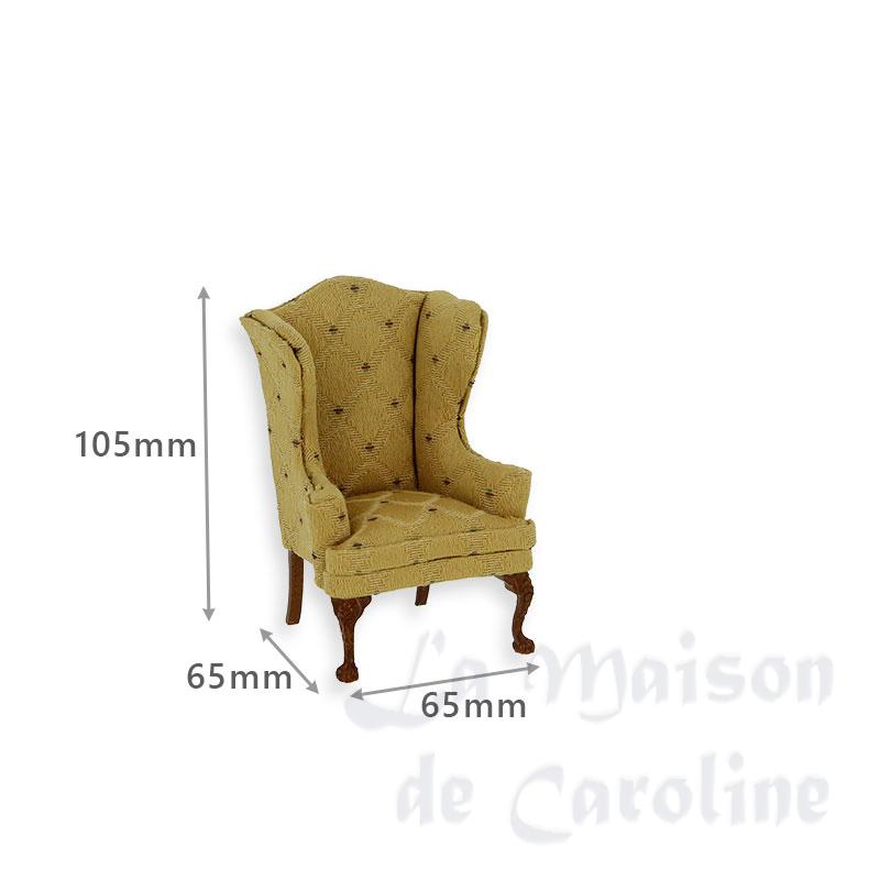 Set de 2 pcs fauteuil et canapé ocre merisier Bilder 1