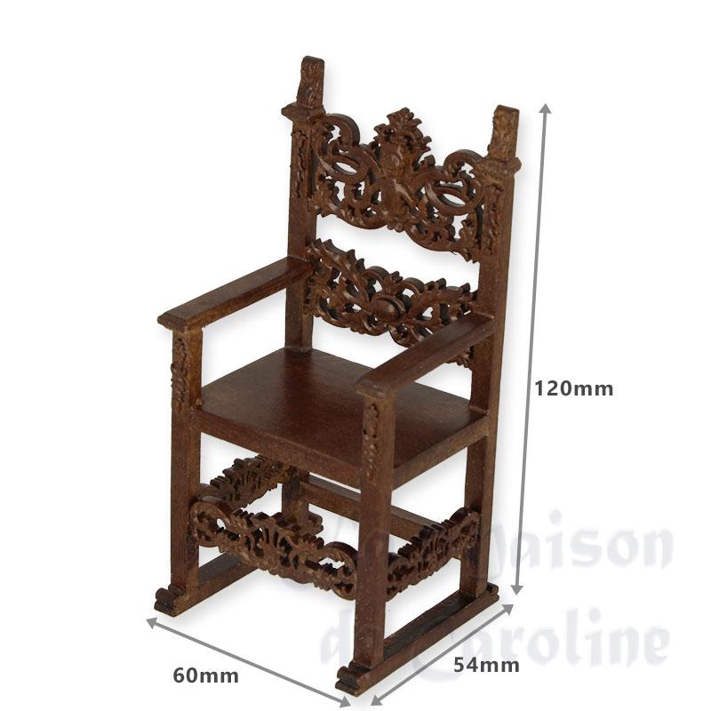 Fauteuil merisier 1/12 Fauteuil merisier 1/12