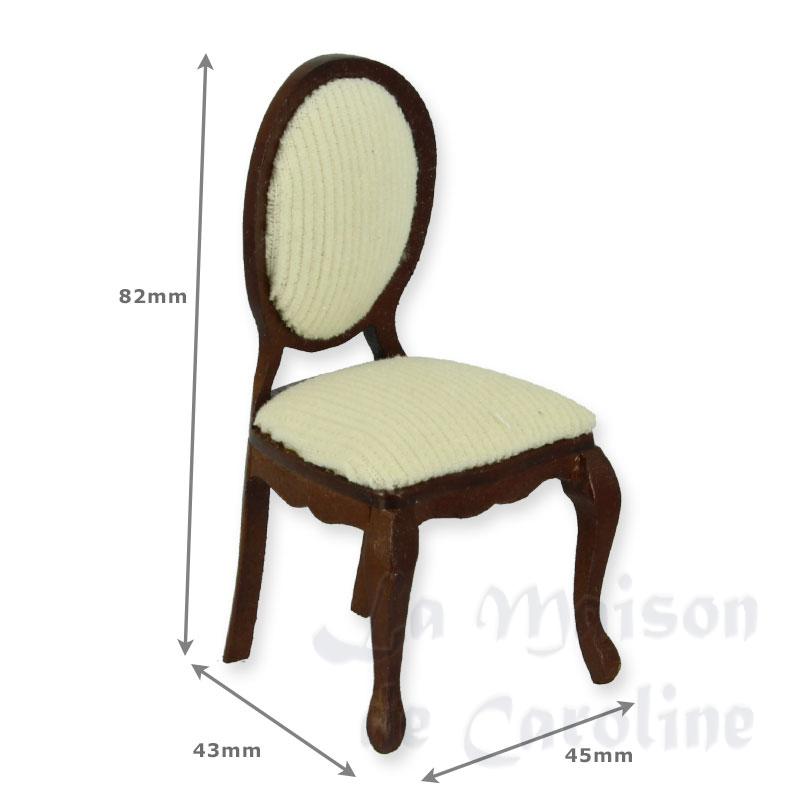 Chaise Louis XV tissu crème noyer Bilder 1