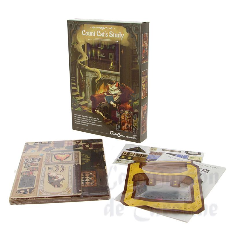 le bureau du comte chat - serre-livre pour bibliothèque - book nook le bureau du comte chat - serre-livre pour bibliothèque - book nook