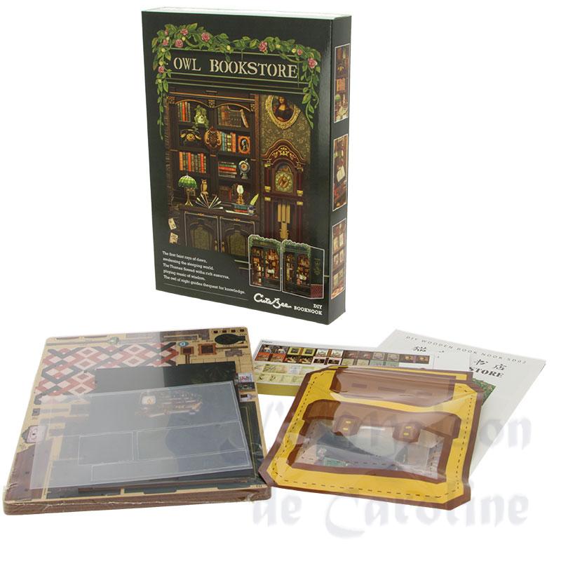 la librairie du hibou - serre-livre pour bibliothèque - book nook la librairie du hibou - serre-livre pour bibliothèque - book nook