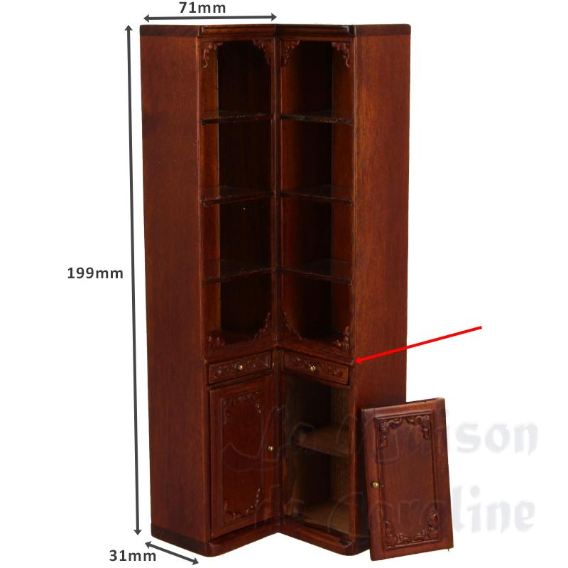Armoire de pharmacie d'angle noyer - PORTE HS - meuble de collection Trianon 1/12 photo 2