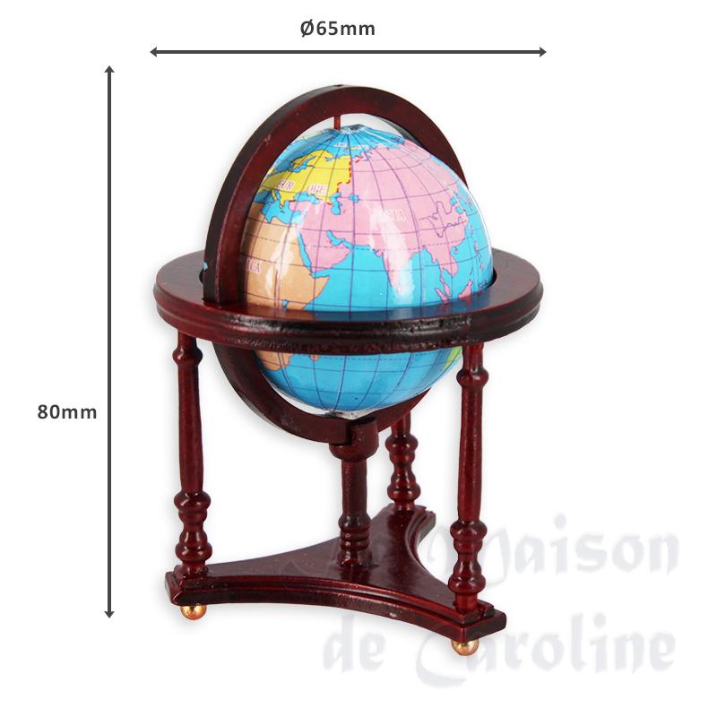 Globe terrestre sur meuble acajou photo 2 Globe terrestre sur meuble acajou photo 2