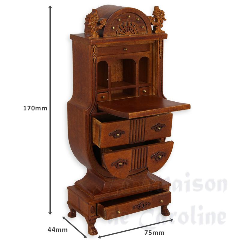 Armoire de style avec un abattant et 6 tiroirs un abattant 1/12 meuble Trianon photo 2