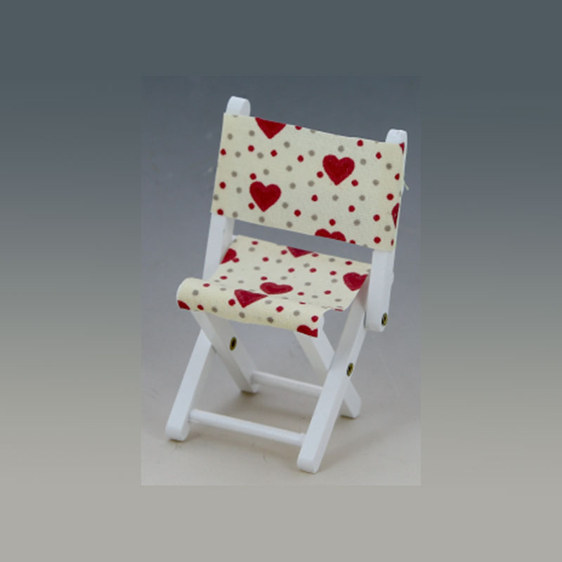 Chaise de jardin blanc tissu coeur, Meubles