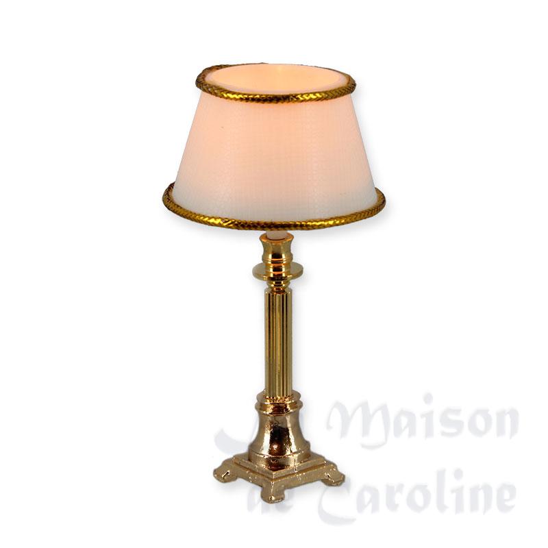 lampe de table 12V laiton pour maisons de poupées 1/12