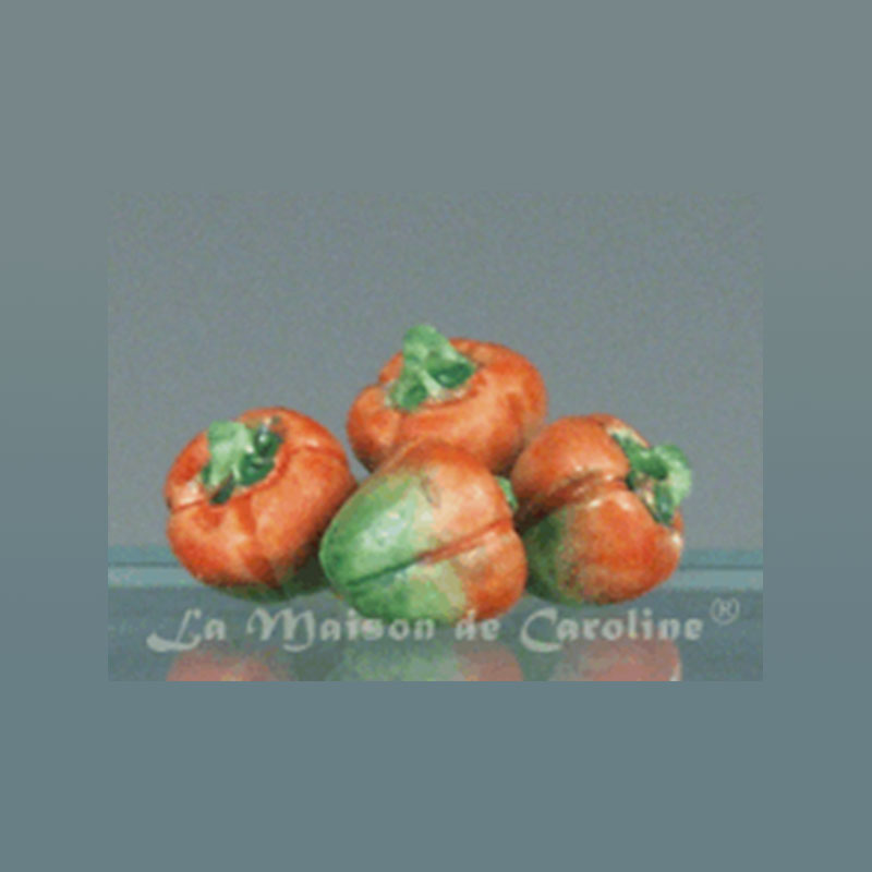 Légume céramique poivron vert rouge, Miniatures
