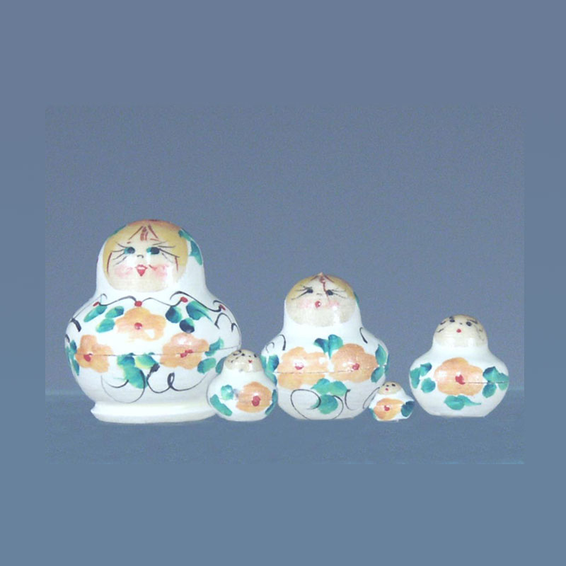 Véritables poupées russes (5 pcs) blanc, Miniatures