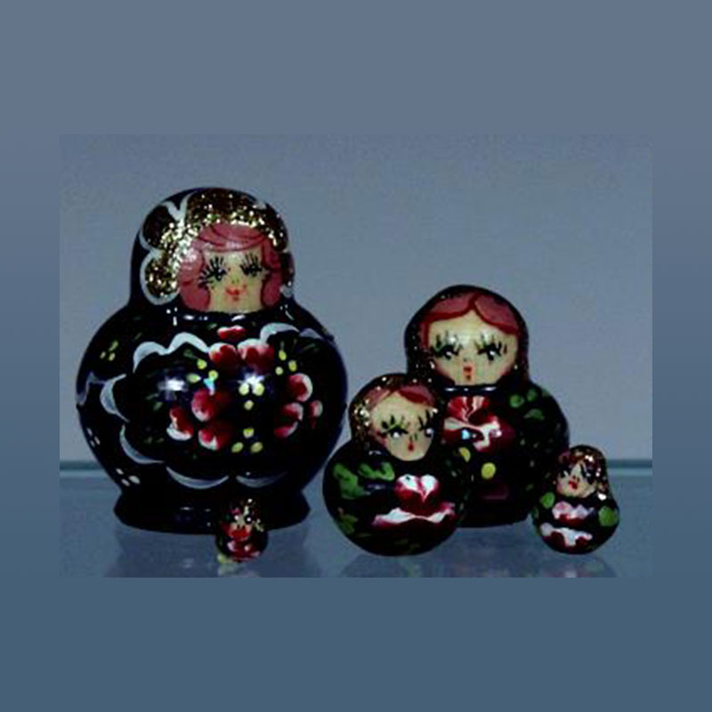 Véritables poupées russes (5 pcs) noir, Miniatures