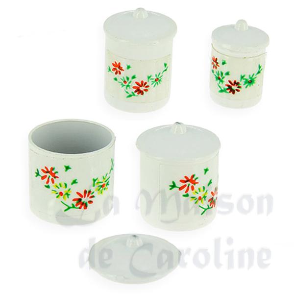 4 Boîtes de conserves blanches miniature 1/12