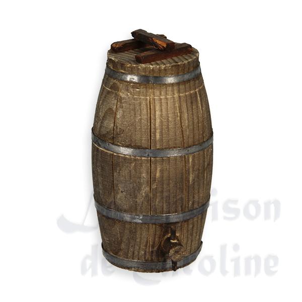 Grand tonneau haut avec robinet miniature 1/12