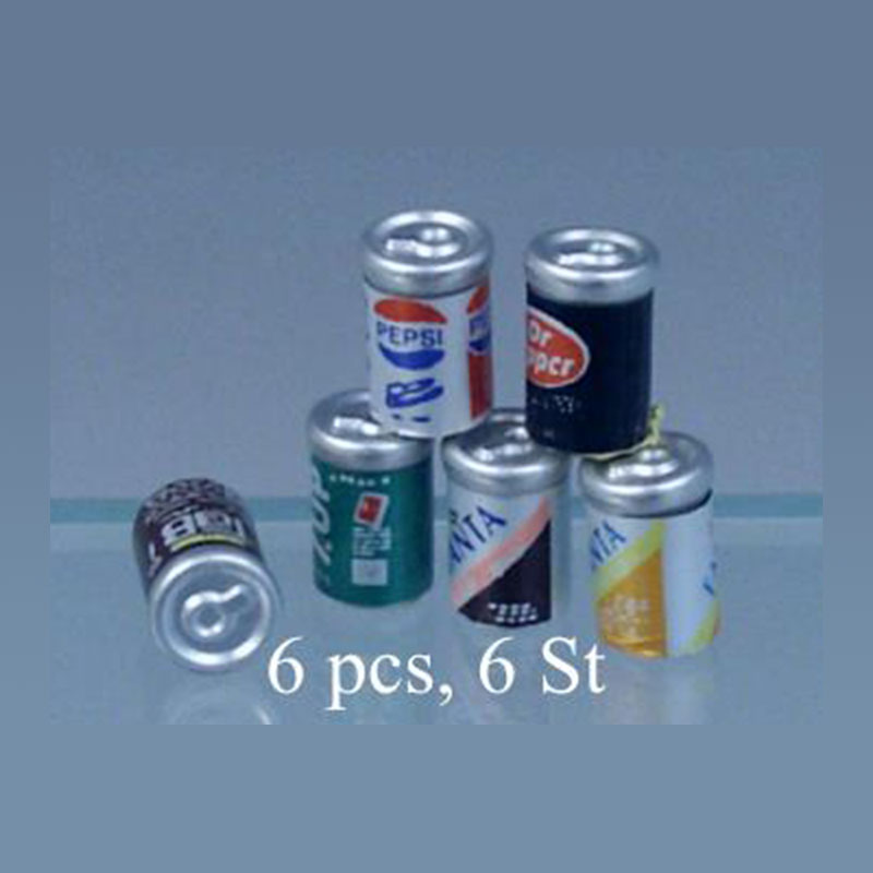 6 boites boisson (divers modèles), Miniatures