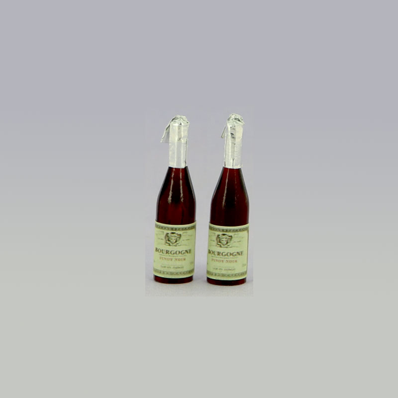 2 Bouteilles de vin rouge, Miniatures