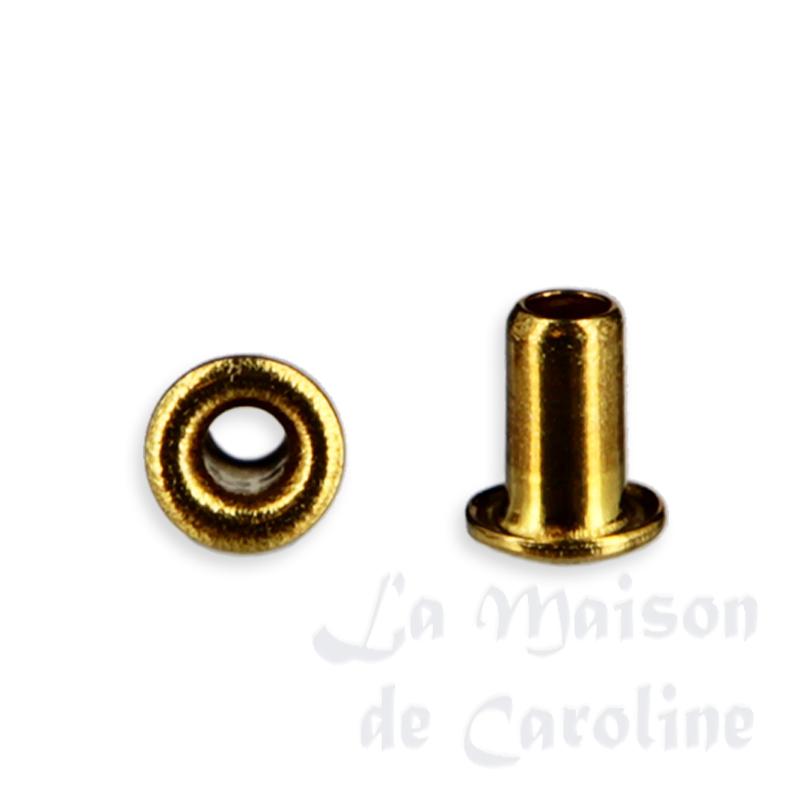 20 oeillets de jonction dia 1.4 lg 3mm pour maisons de poupées 1/12