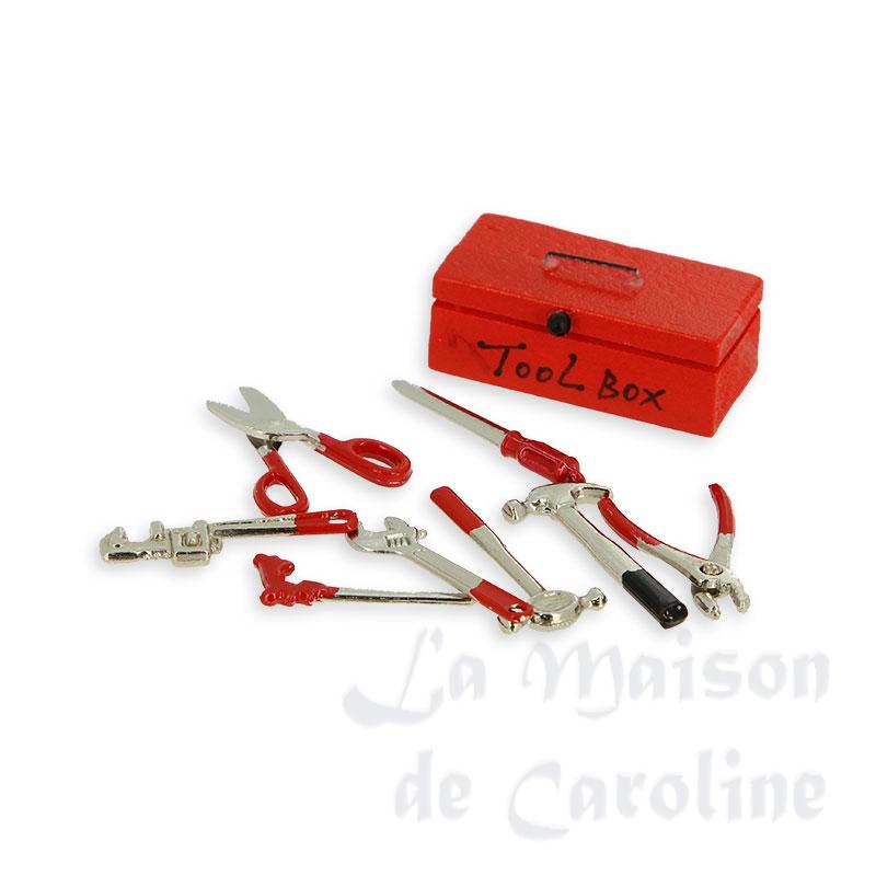 Caisse à outils rouge garnie, Miniatures