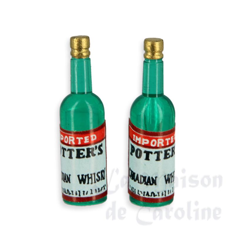2 bouteilles vertes miniature 1/12 2 bouteilles vertes miniature 1/12