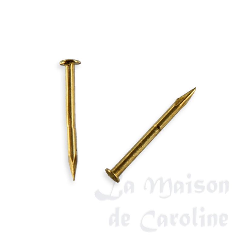 Clous laiton 6 mm- 100 pcs pour maisons de poupées 1/12