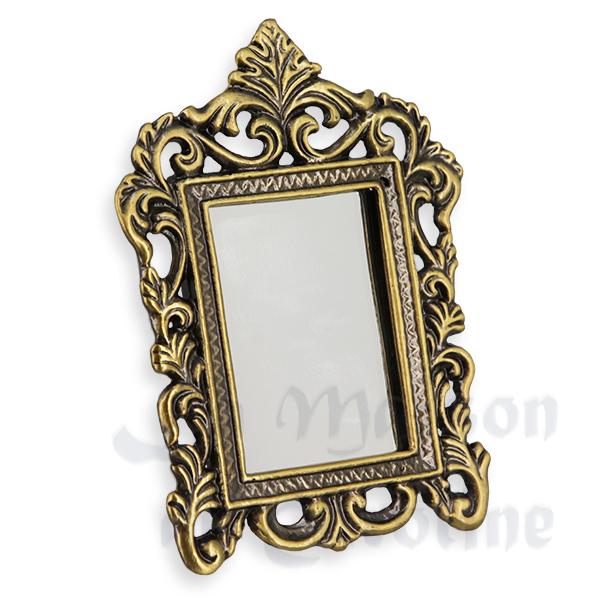 Miroir laiton rectangulaire miniature 1/12