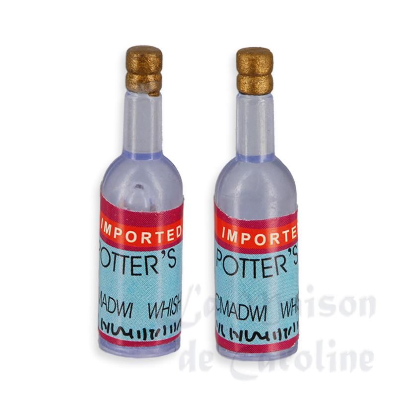 2 bouteilles d'alcool miniature 1/12 2 bouteilles d'alcool miniature 1/12