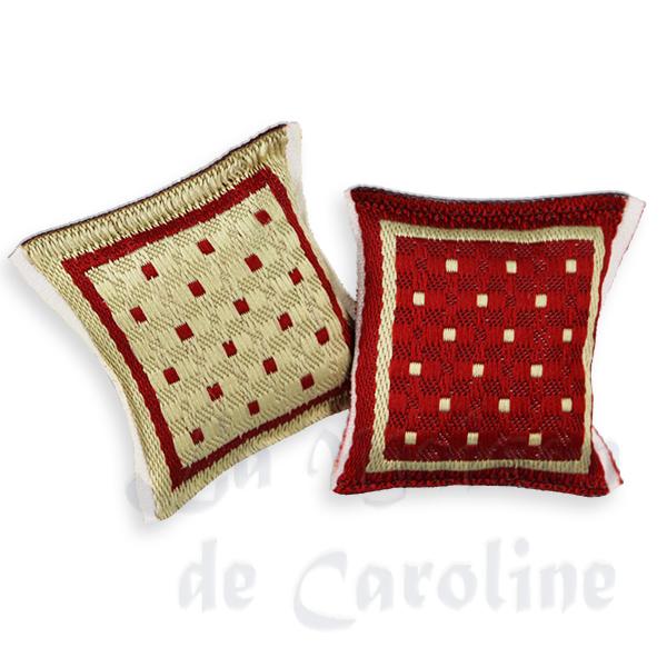 2 Coussins (rouge + beige) miniature 1/12 2 Coussins (rouge + beige) miniature 1/12
