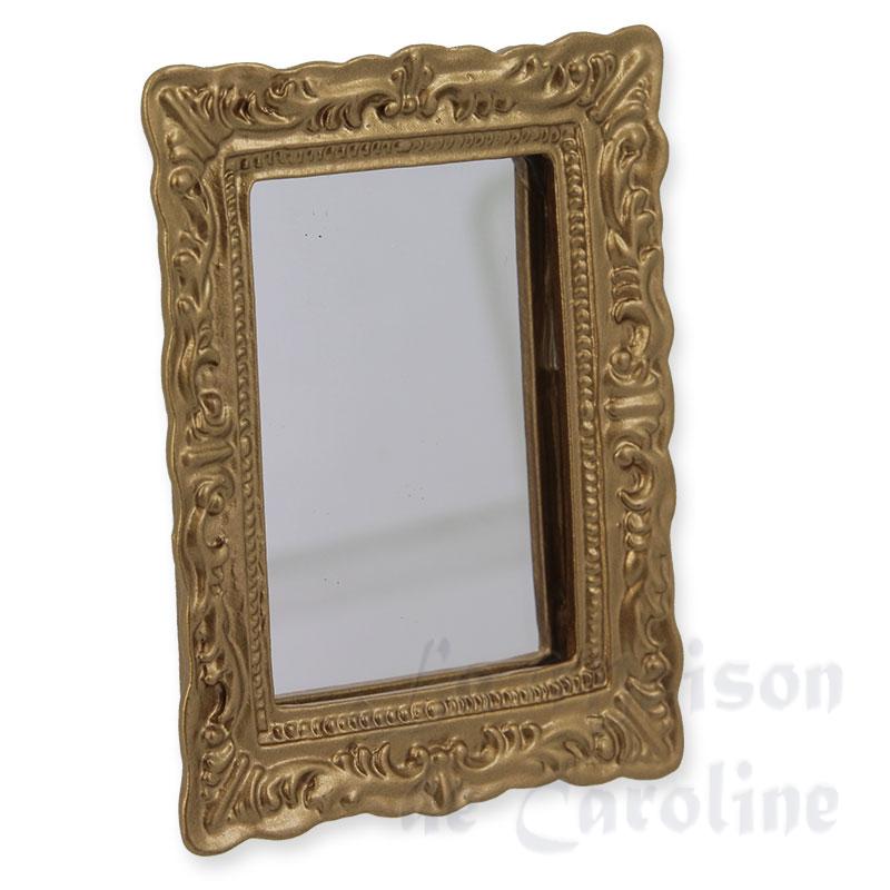 Cadre résine doré avec miroir miniature 1/12
