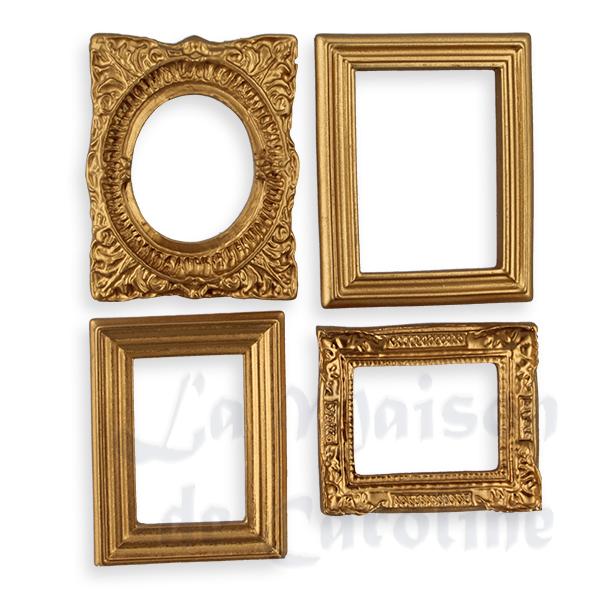 4 cadres dorés ass. sans toile miniature 1/12