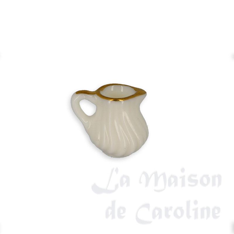 Pot à lait en porcelaine blanc doré, Miniatures