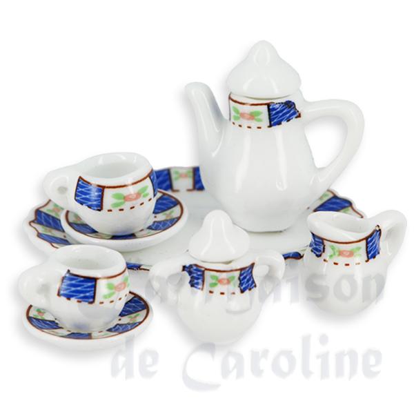 Service porcelaine coloré (8 pièces) miniature 1/12