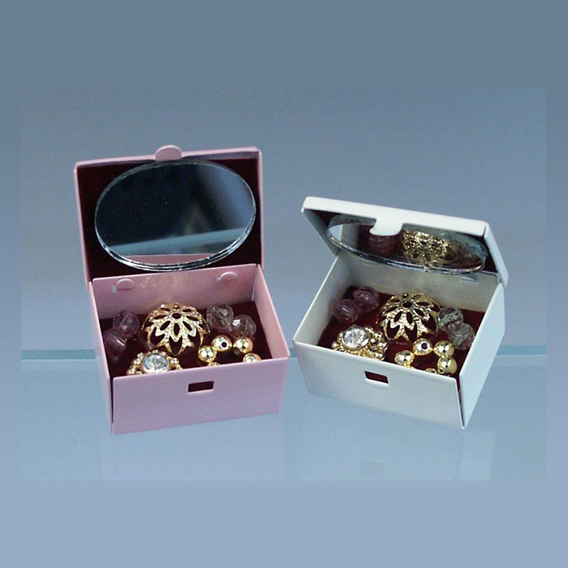 Boîte à bijoux en métal rose ou blanche, Miniatures