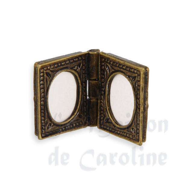 Double cadre photo oval miniature 1/12