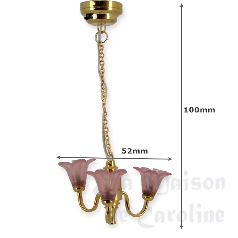 Suspension LED Trois Tulipes Rose Bilder 1